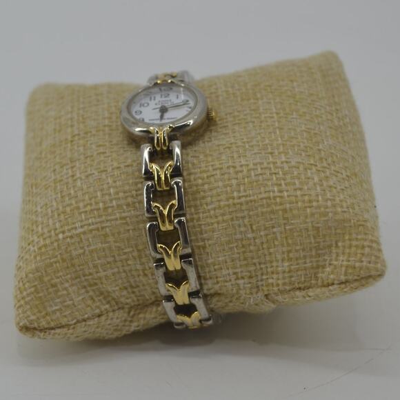 Vtg Anne Klein II Wristwatch Career White Bezel Two Tone OS - Picture 7 of 12